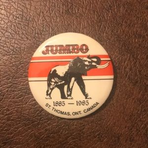 Vintage Jumbo the Elephant Pin Back Button
